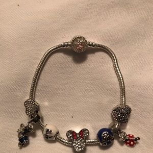 Disney European charm bracelet Dumbo, Stitch & MM